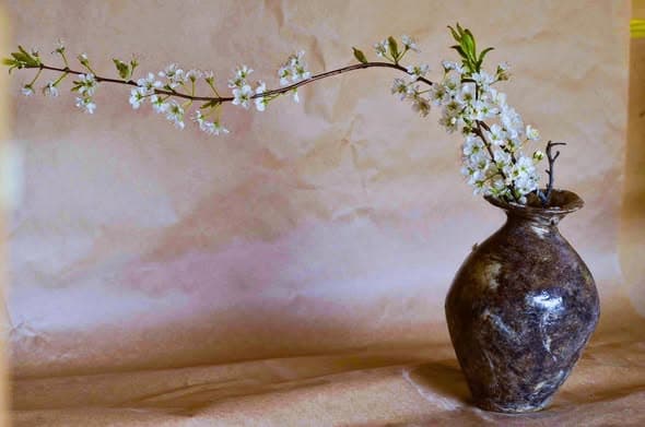 Pinched Vase, red oxide slip